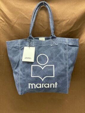 Isabel Marant Denim Tote with White Logo